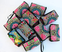 National Embroidery Women Small Handbags! Multi Floral Embroidered