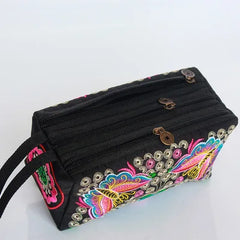National Embroidery Women Small Handbags! Multi Floral Embroidered