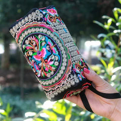 National Embroidery Women Small Handbags! Multi Floral Embroidered