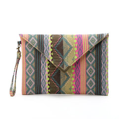 National Wind Canvas Ladies Clutch Bag Envelope Purse