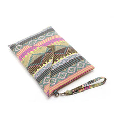 National Wind Canvas Ladies Clutch Bag Envelope Purse