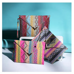 National Wind Canvas Ladies Clutch Bag Envelope Purse