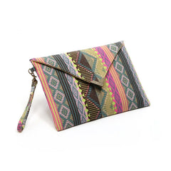 National Wind Canvas Ladies Clutch Bag Envelope Purse