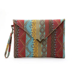 National Wind Canvas Ladies Clutch Bag Envelope Purse