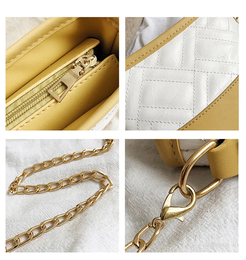 Small Incense Wind Chain Shoulder Bag Lock Stereotypes Lattice