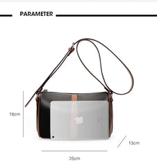Patchwork Leather Women Shoulder Crossbody Bag Cowhide Handbag Purse