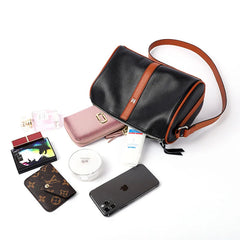 Patchwork Leather Women Shoulder Crossbody Bag Cowhide Handbag Purse
