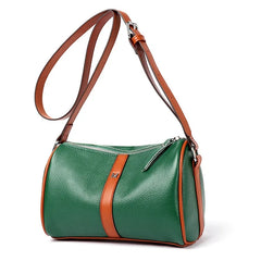Patchwork Leather Women Shoulder Crossbody Bag Cowhide Handbag Purse