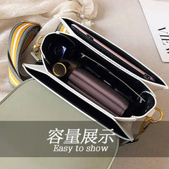 Leather Ladies Bucket Bag Small Square Bag Sling Shoulder Handbag