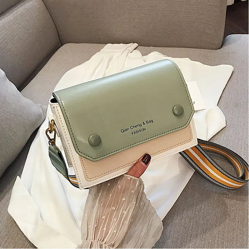 Leather Ladies Bucket Bag Small Square Bag Sling Shoulder Handbag