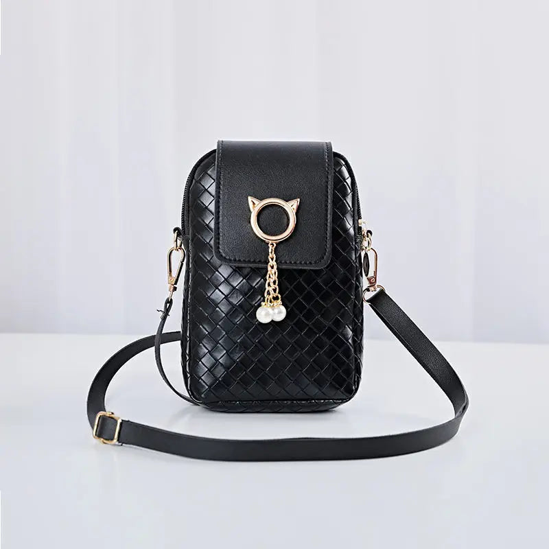 Women's Woven Small Square Messenger Bag