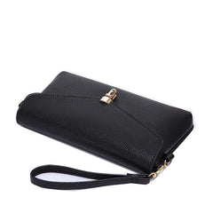 Female PU Shoulder Bag Lock Clasp Ladies Clutch Envelope Handbag
