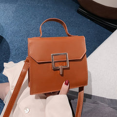 Square Shoulder Bag Women's Handbag Metal Lock Winter Messenger Crossbody Purse