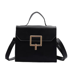 Square Shoulder Bag Women's Handbag Metal Lock Winter Messenger Crossbody Purse