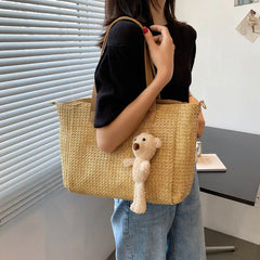 Straw Woven Large Tote Bag Beach Shoulder Bag