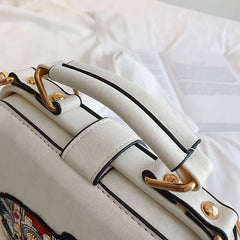 Embroidered Elephant Pattern PU Handbag