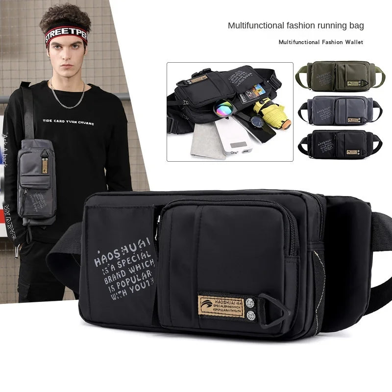 Outdoor Sports Messenger Bag Waterproof Casual Mobile Phone Storage Pockets