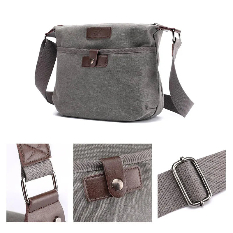 Vintage Canvas Crossbody Bag Retro Fabric Shoulder Messenger Bag Women