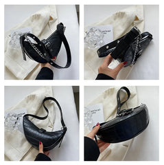 Women's Small Shoulder Bag Chain PU Leather Handbag