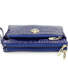 Women Crossbody Shoulder Bags Crown Messenger PU Leather Double Zipper Pouch Bag