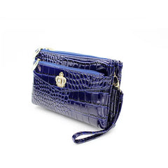Women Crossbody Shoulder Bags Crown Messenger PU Leather Double Zipper Pouch Bag