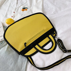 Women's Crossbody Bag Unique Layered Layout Canvas Durable Handbag Shoulder Bags