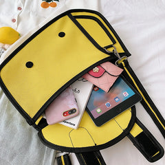 Women's Crossbody Bag Unique Layered Layout Canvas Durable Handbag Shoulder Bags