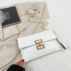 Women's Silver Messenger Square Bag Handbag Purse Crossbody Bag B510