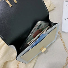 Small Square Shoulder Bag with Metal Chain for Women
