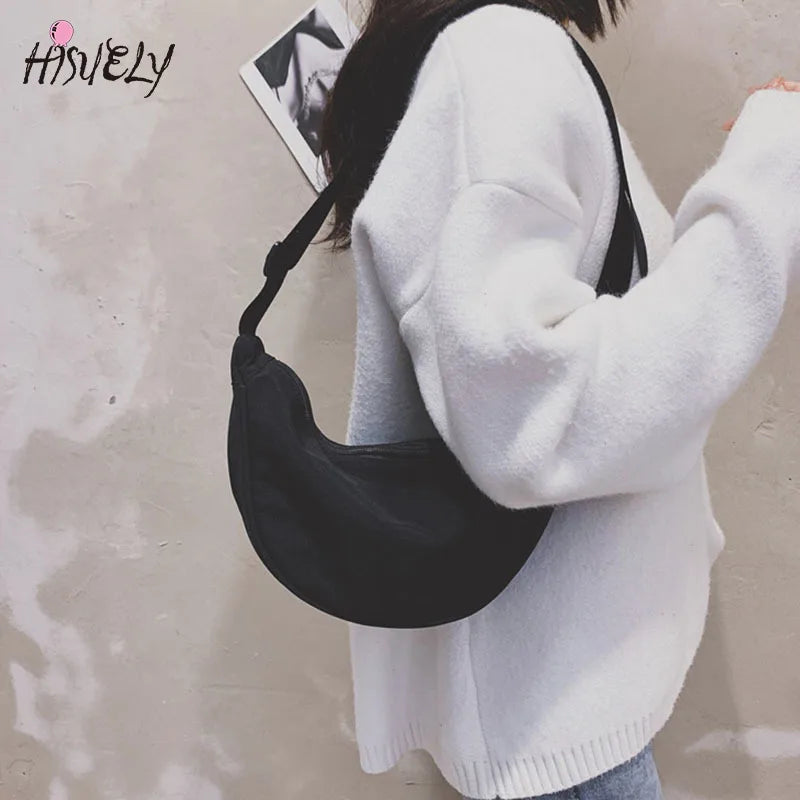 Women's Solid Nylon One-Shoulder Hobo Bag