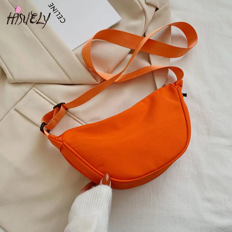 Women's Solid Nylon One-Shoulder Hobo Bag