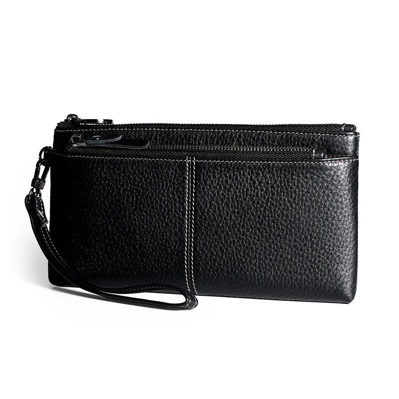 Women Leather Long Wallet Zipper Clutch Purse Cowhide Hand Bag