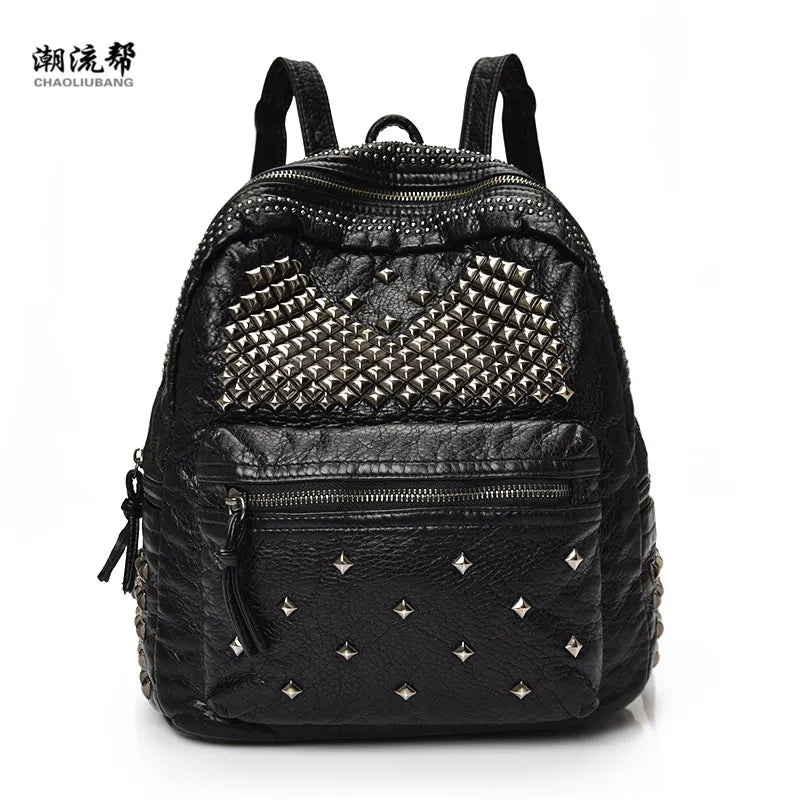 2019 PU Leather Rivet Backpacks Satchel Shoulder Bags