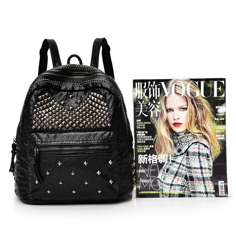 2019 PU Leather Rivet Backpacks Satchel Shoulder Bags