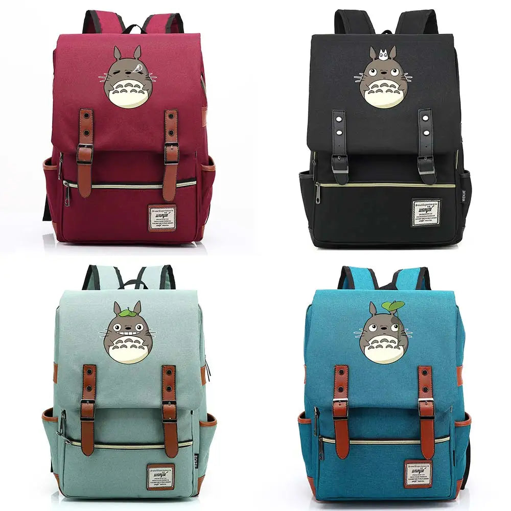 Totoro Buckle Children School bag Teenagers Student Schoolbags Women Bagpack