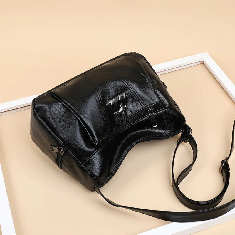Stylish Crossbody Bag for Women Retro Soft PU Bag