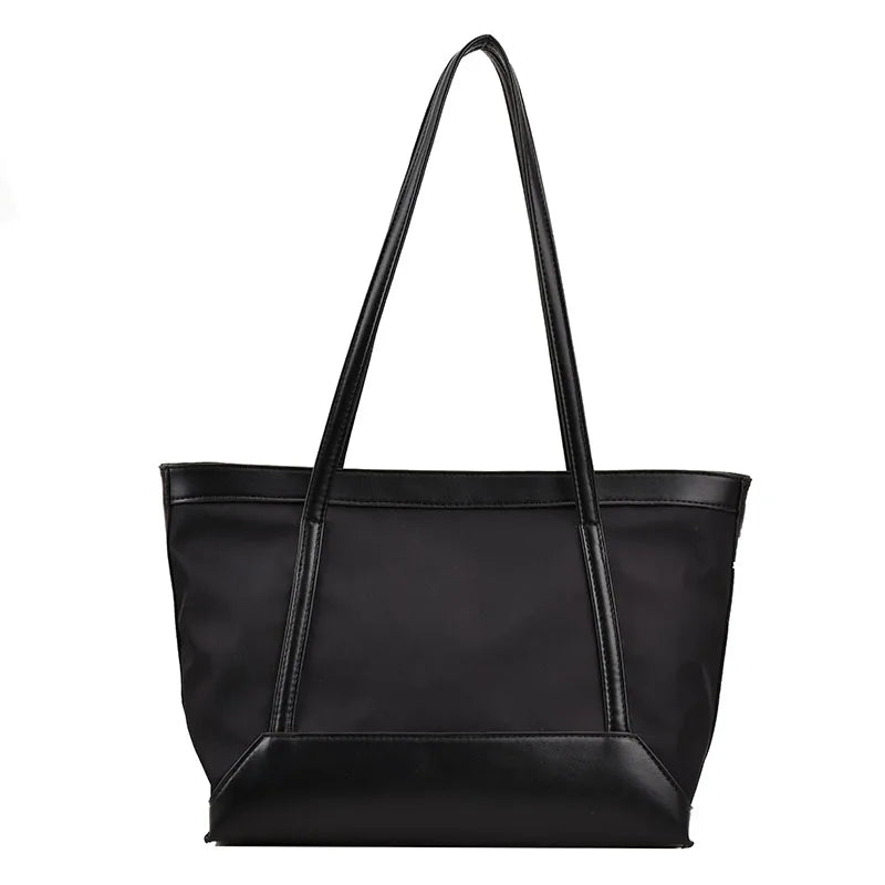 Female Bucket Shoulder Tote Handbag with Big Pockets