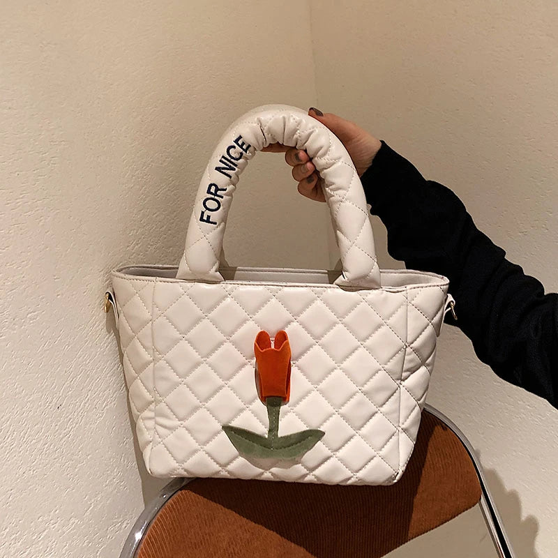 Fashionable Flowers Women Shoulder Bags Handbag Casual Travel Tote Bag Female Cr
