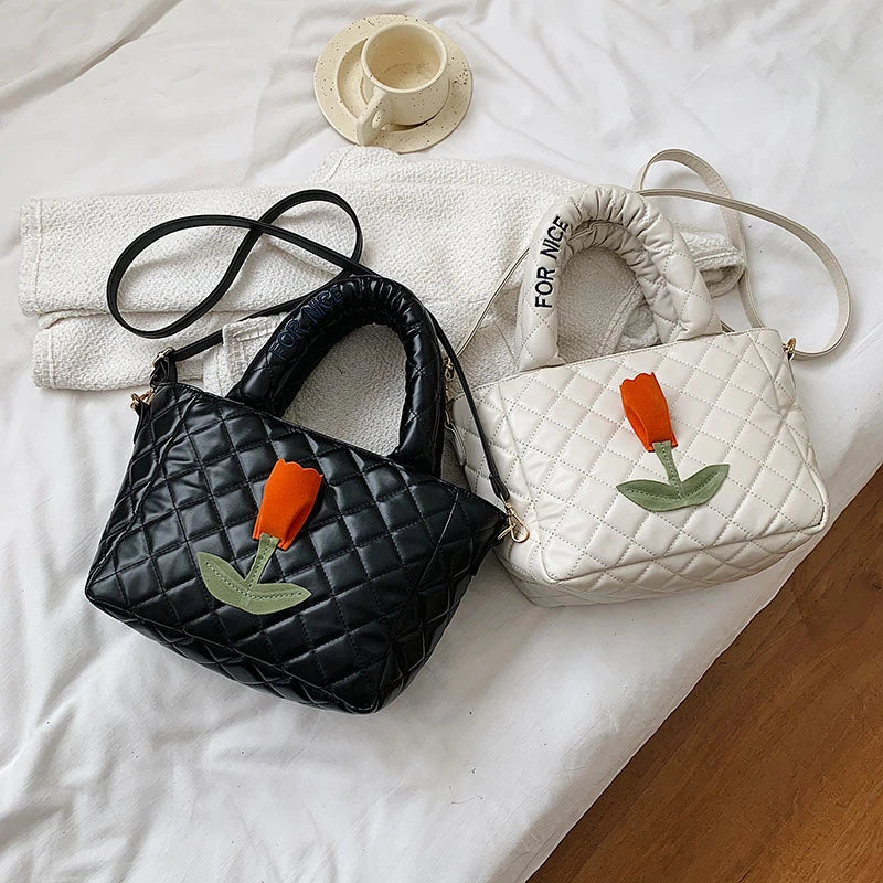Fashionable Flowers Women Shoulder Bags Handbag Casual Travel Tote Bag Female Cr