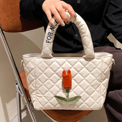 Fashionable Flowers Women Shoulder Bags Handbag Casual Travel Tote Bag Female Cr