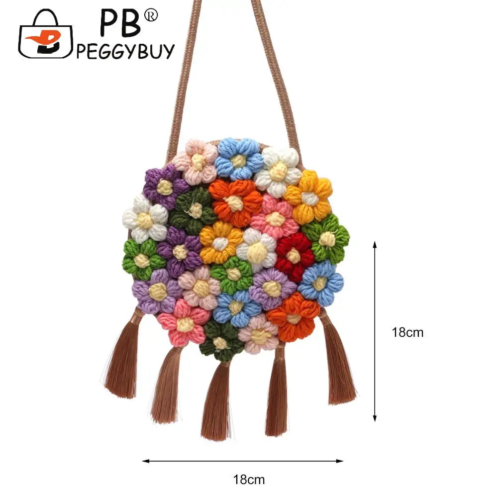Ethnic Style Embroidered Crossbody Bag Woven Shoulder Handbag