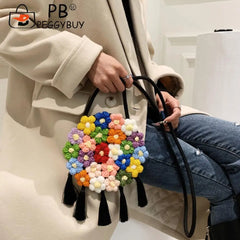 Ethnic Style Embroidered Crossbody Bag Woven Shoulder Handbag
