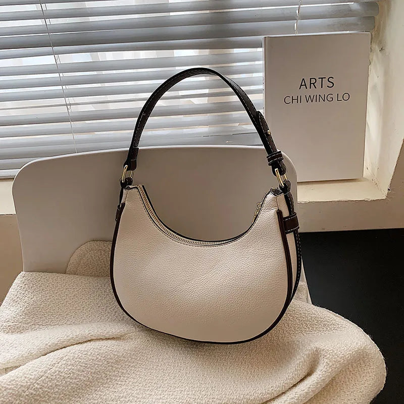 Fashionable Hobo Purse Soft Leather Shoulder Bag Women Underarm Bags
