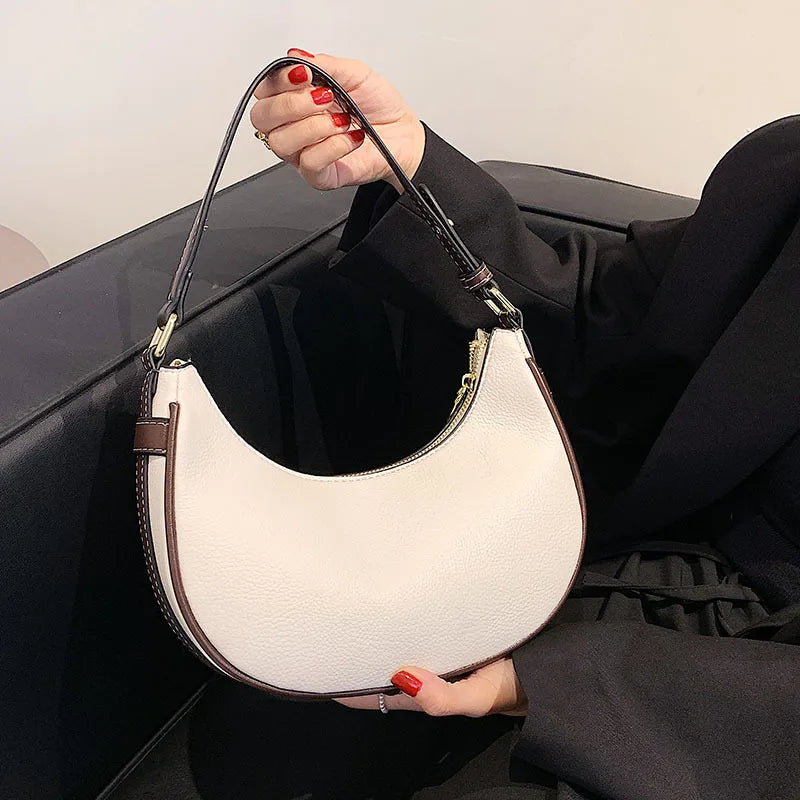 Fashionable Hobo Purse Soft Leather Shoulder Bag Women Underarm Bags