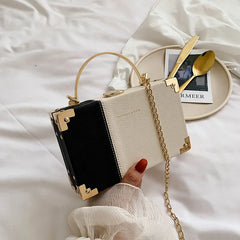 Metal Handle Box Ladies Clutch Bag Purses Women Chain Bag Totes