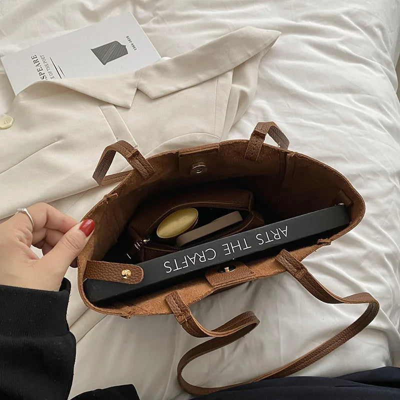 Fashionable Style Women Bags Female PU Leather Handlebag For Work Leisure