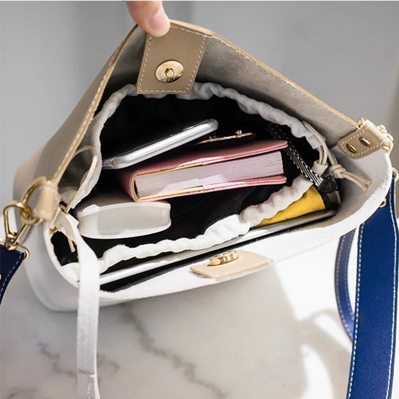 Stylish Bucket Bag PU Leather Shoulder Crossbody Messenger