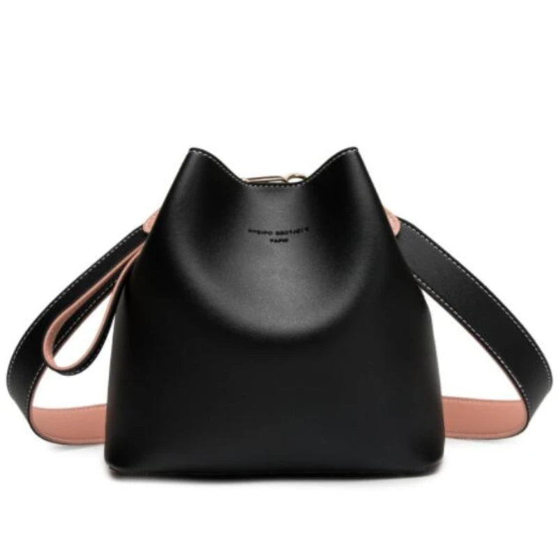 Stylish Bucket Bag PU Leather Shoulder Crossbody Messenger