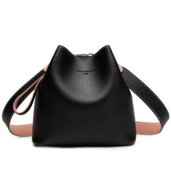 Stylish Bucket Bag PU Leather Shoulder Crossbody Messenger
