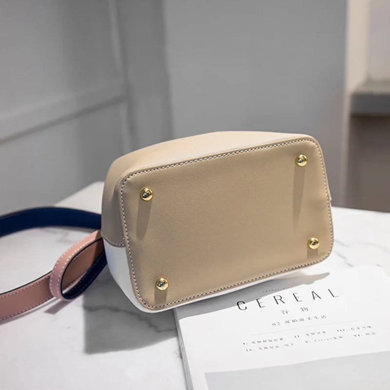Stylish Bucket Bag PU Leather Shoulder Crossbody Messenger